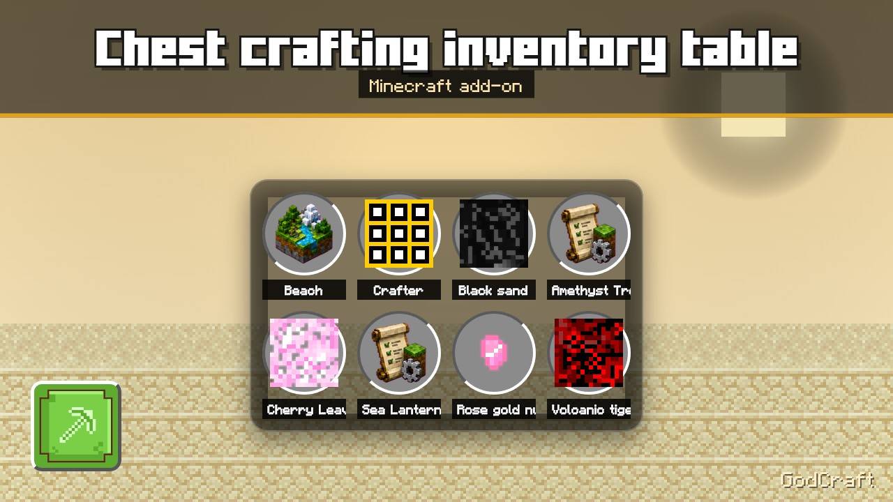 Chest crafting inventory table